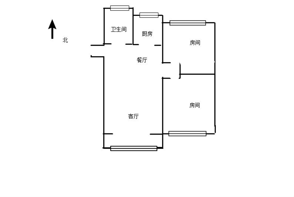 景华城 2室1厅1卫 98.35m&sup2;