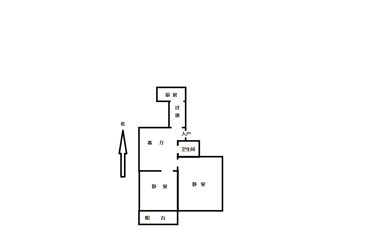 白家园 2室1厅1卫 60.96m&sup2;
