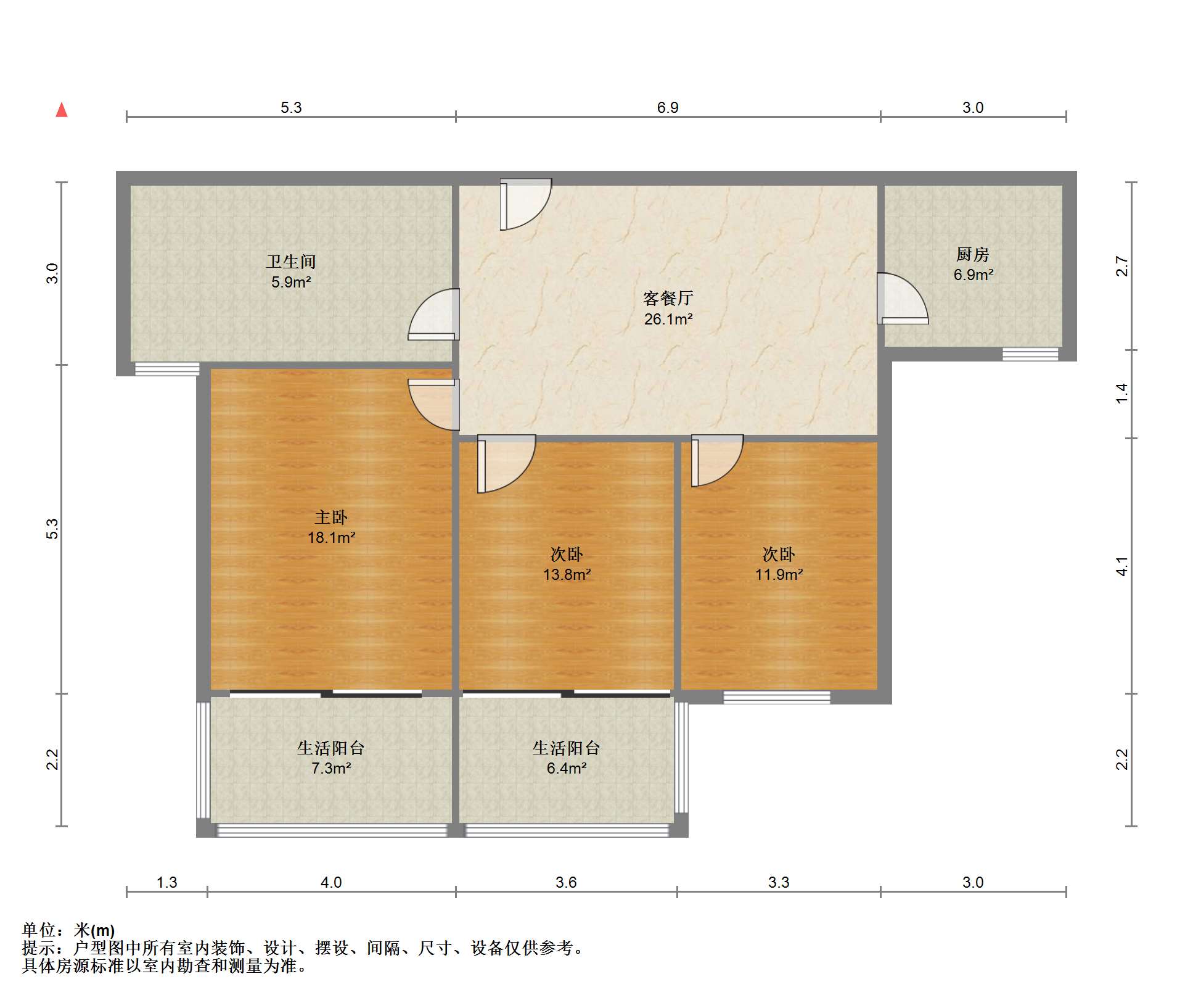 天一裕景苑 3室1厅1卫 112m&sup2;
