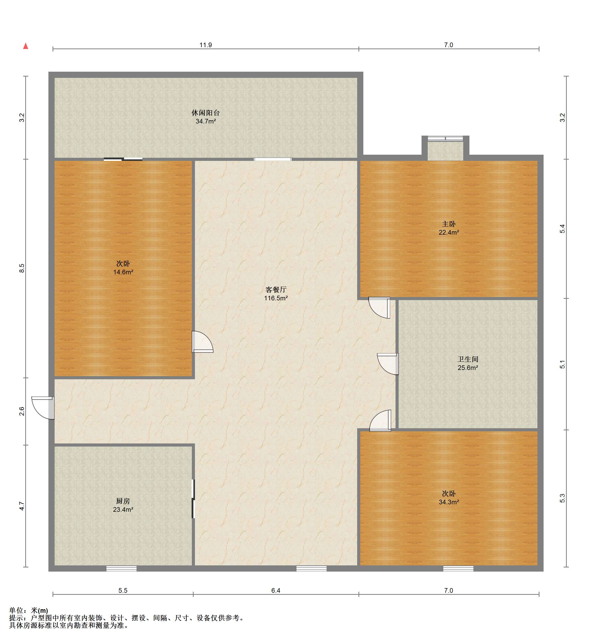 濠江南苑 3室2厅1卫 125.00m&sup2;