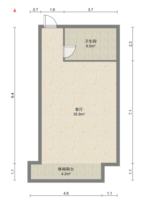 尚德城邦 0室1厅1卫 75m&sup2;