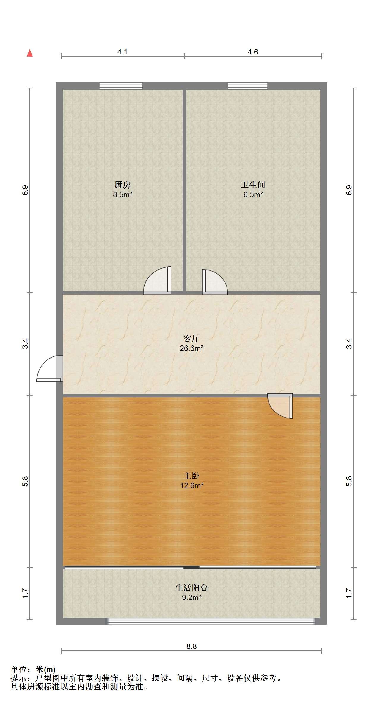 水利局宿舍楼 1室1厅1卫 40.00m&sup2;