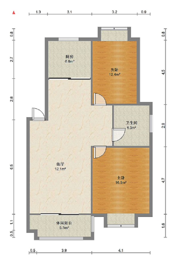 金霞南苑南区 2室2厅1卫 98m&sup2;