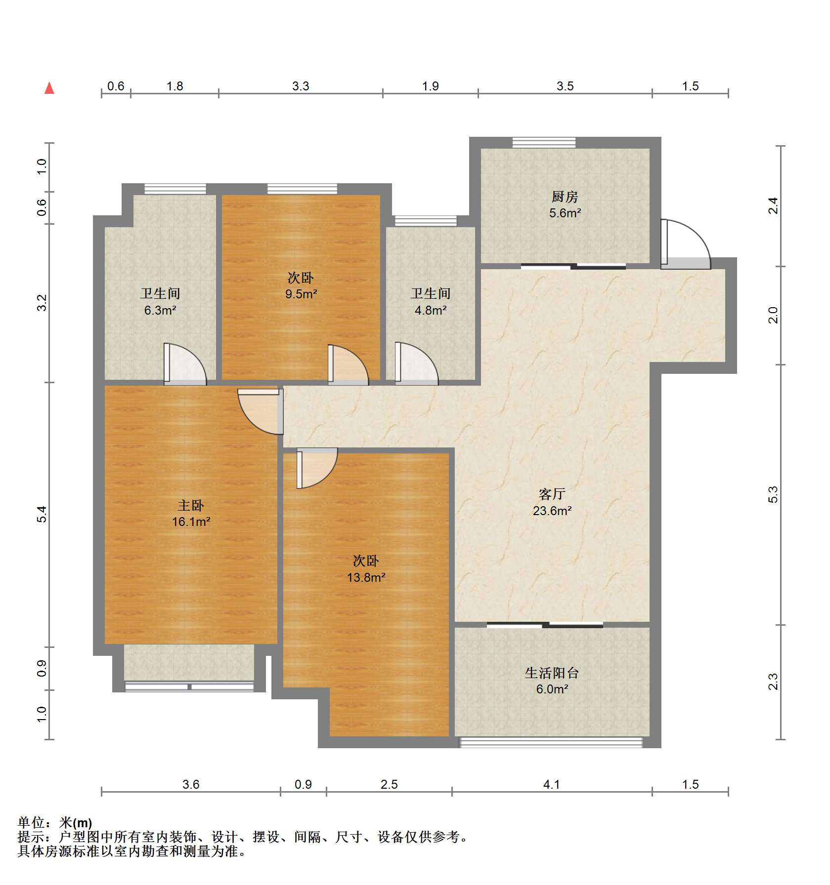 新城香溢紫郡 3室2厅2卫 115.12m&sup2;