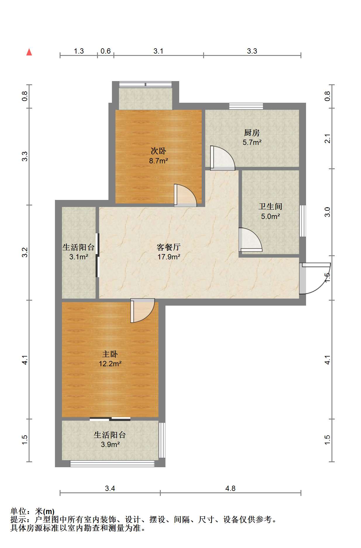 融悦华庭 2室2厅1卫 88m&sup2;