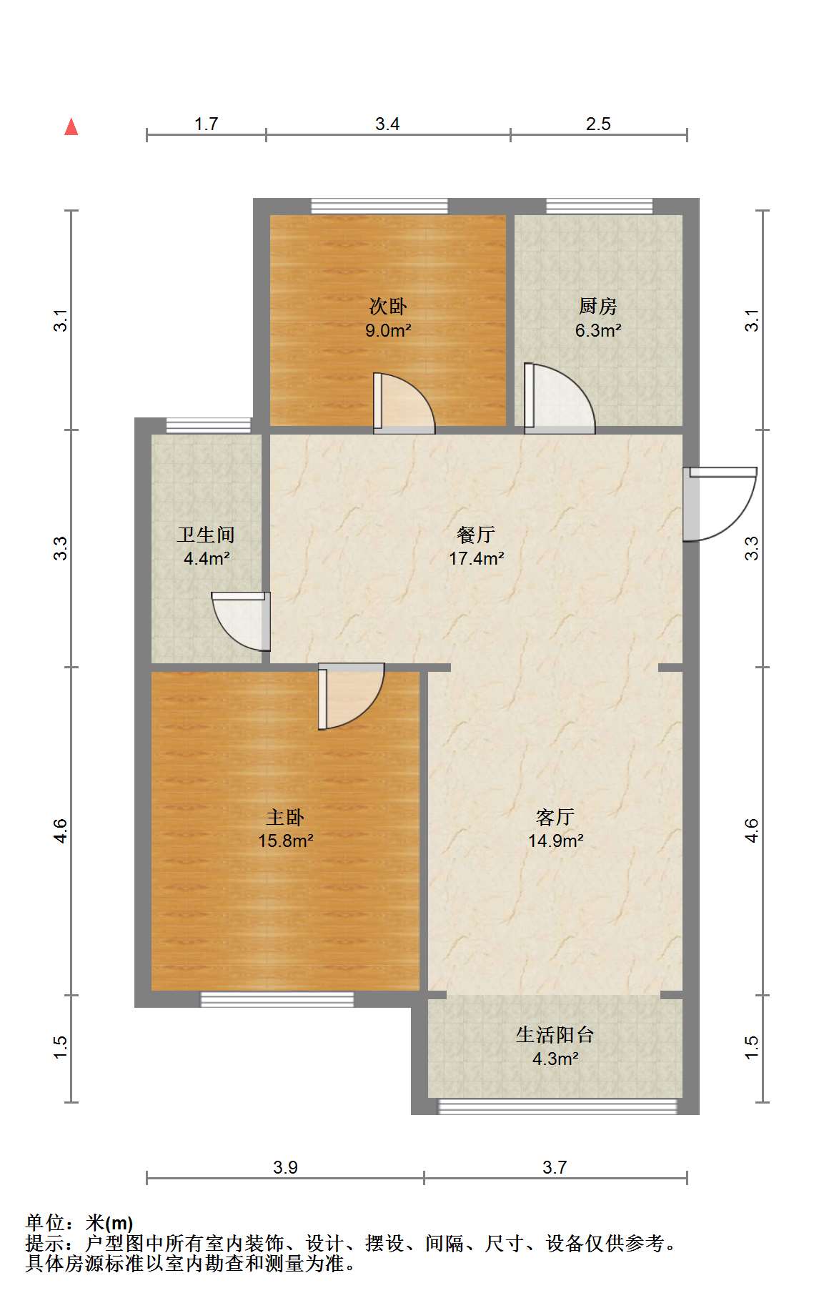 外滩花苑 2室1厅1卫 95m&sup2;