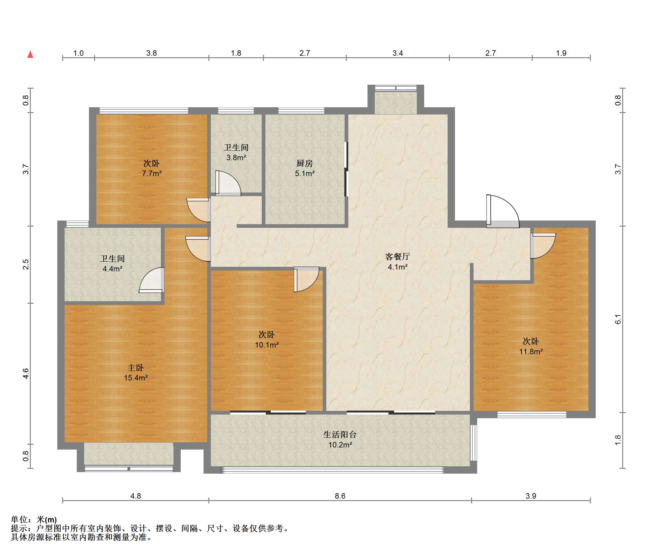 中南熙悦(南通经济技术开发区) 4室2厅2卫 135m&sup2;