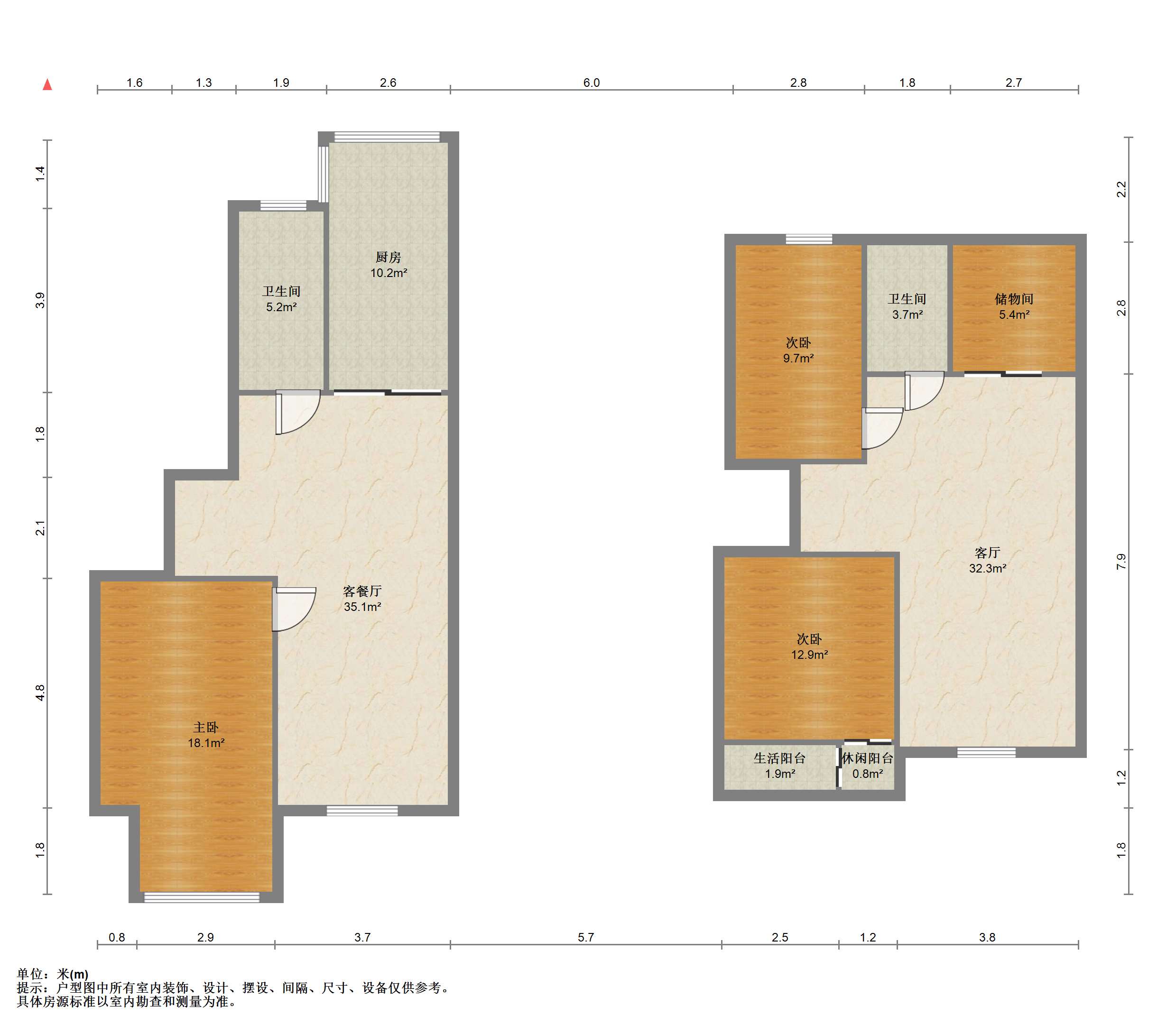 景河苑 3室2厅2卫 77.50m&sup2;