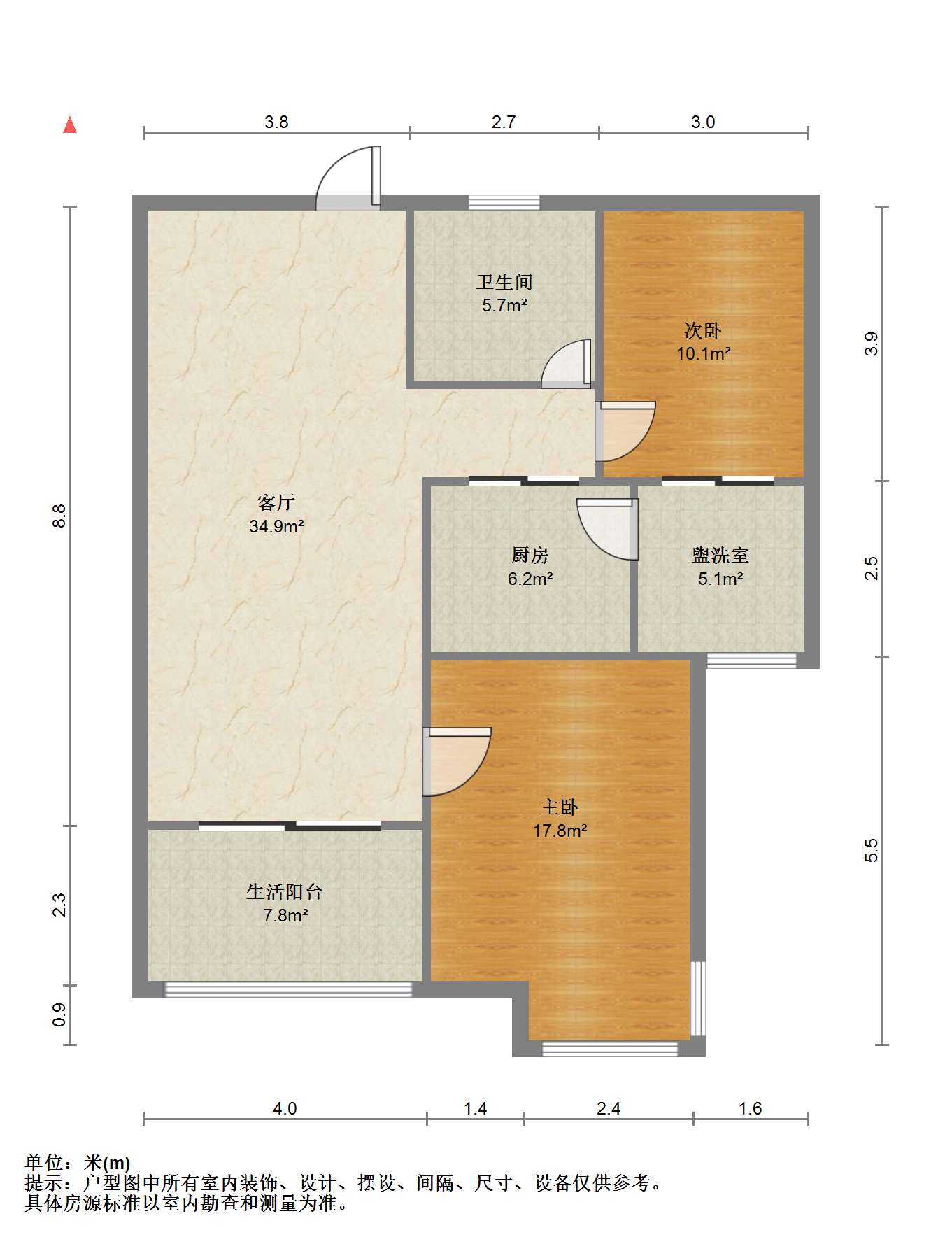 碧桂园(南通经济技术开发区) 2室2厅1卫 85m&sup2;