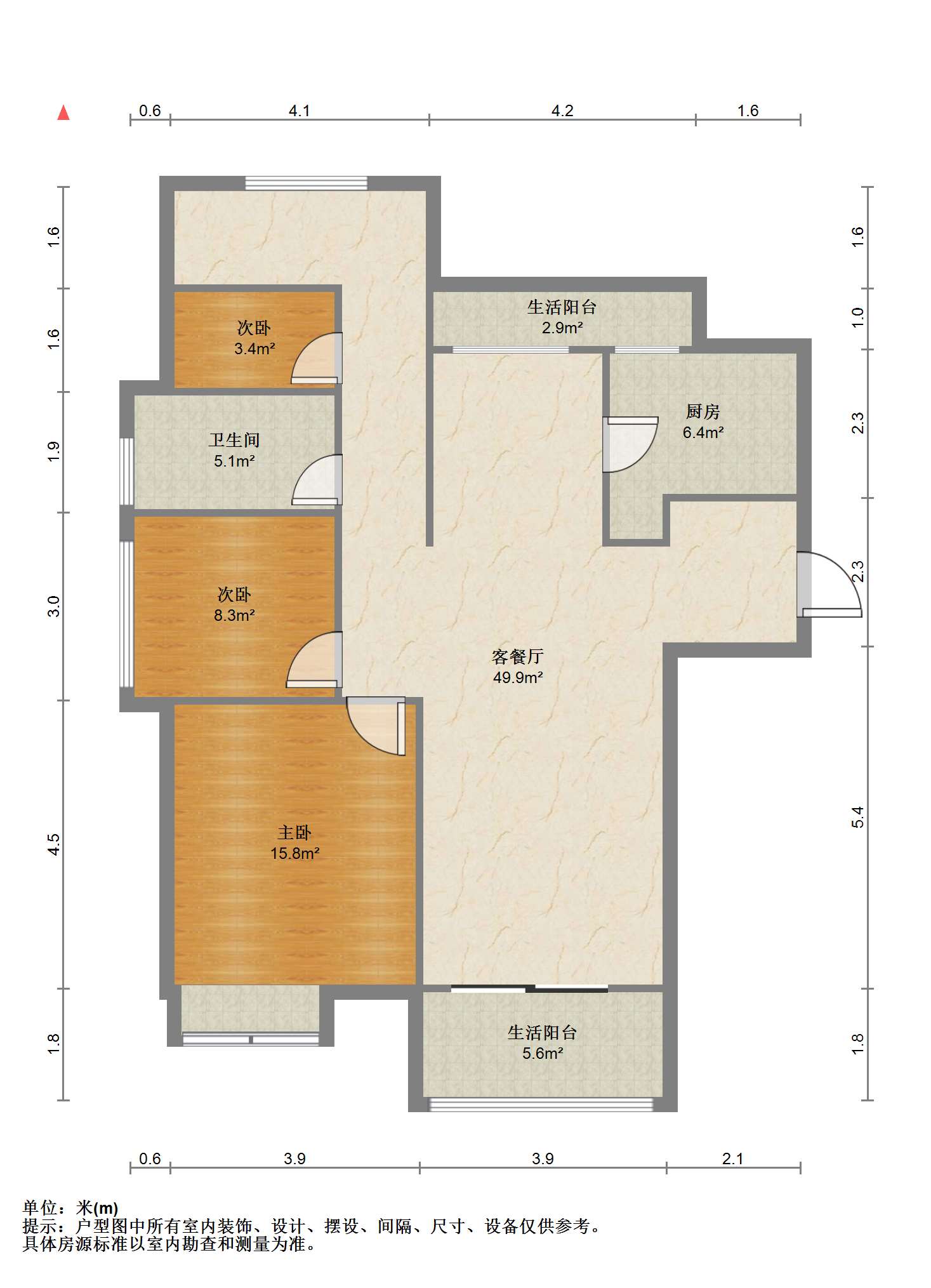 江山鼎 3室2厅1卫 110.00m&sup2;