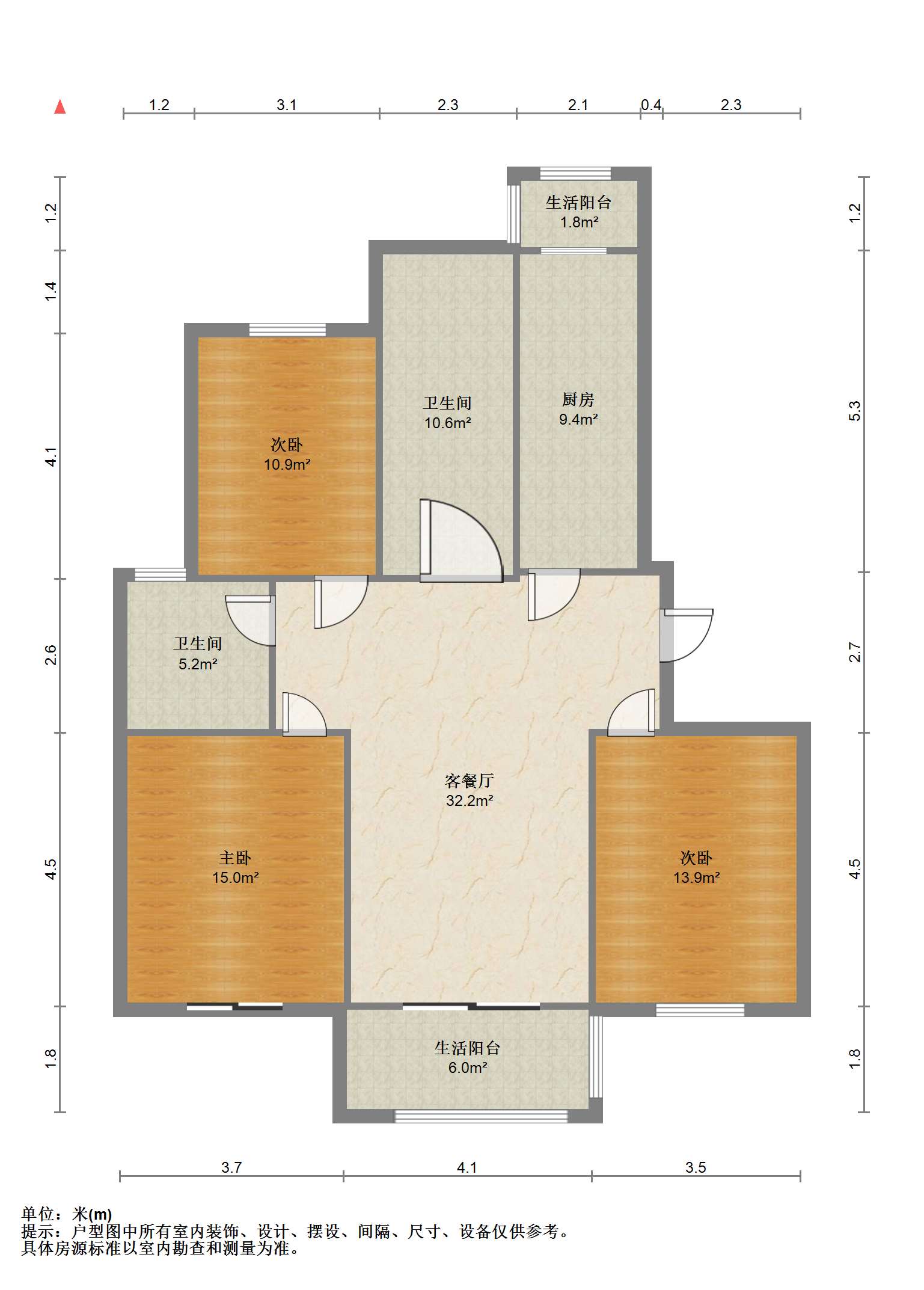曙光福里 3室2厅2卫 144m&sup2;