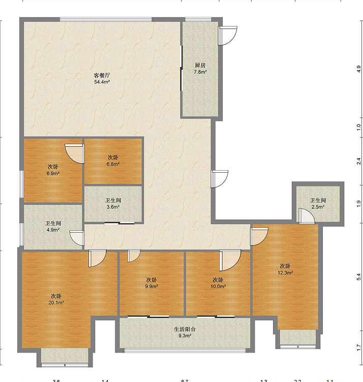 新瑞文化翡翠园 5室2厅3卫 220.00m&sup2;
