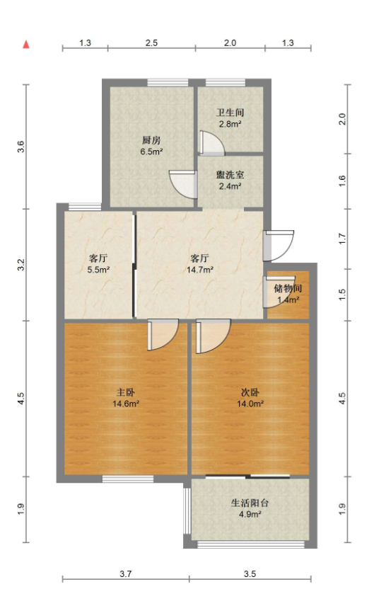 教育新村 2室1厅1卫 72m&sup2;