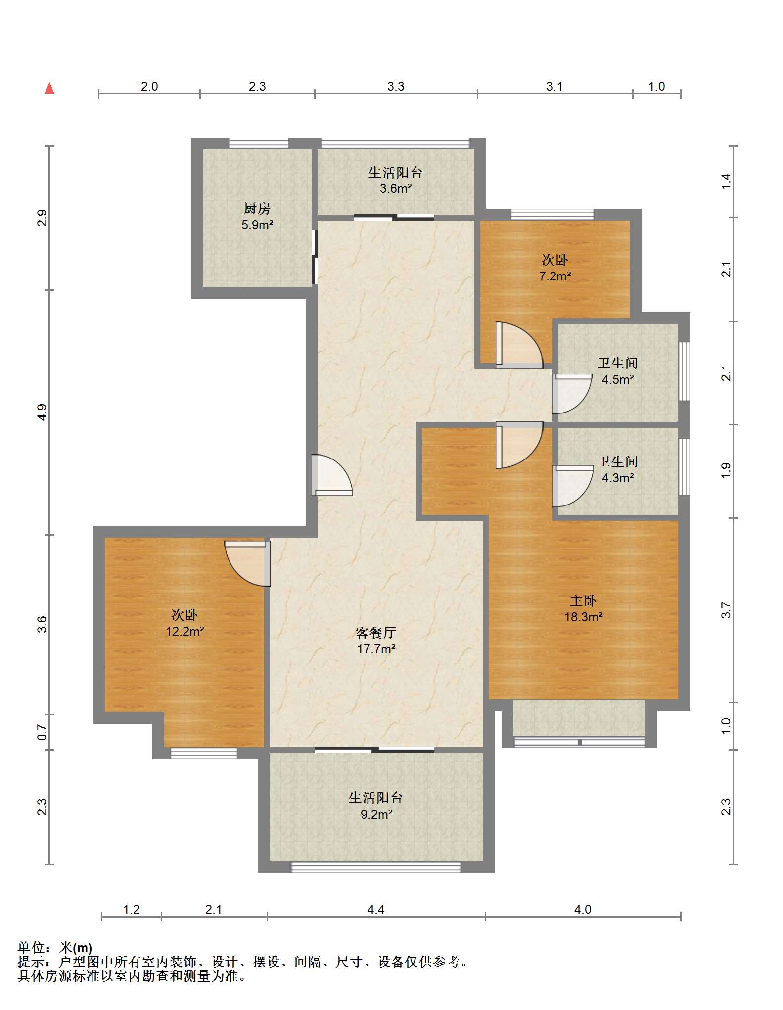 南通1912 3室2厅2卫 135m&sup2;
