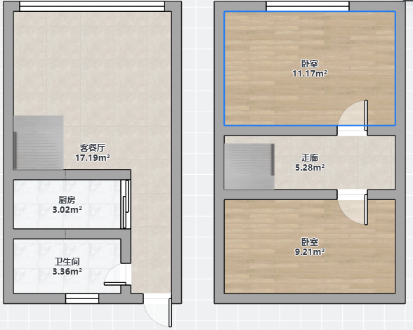 鸿运大厦 2室1厅1卫 64m&sup2;