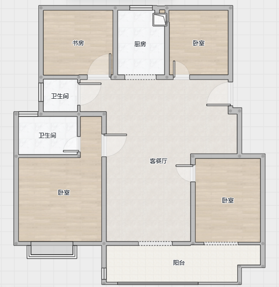 融创荣润&middot;玖樟台 4室2厅2卫 120.99m&sup2;