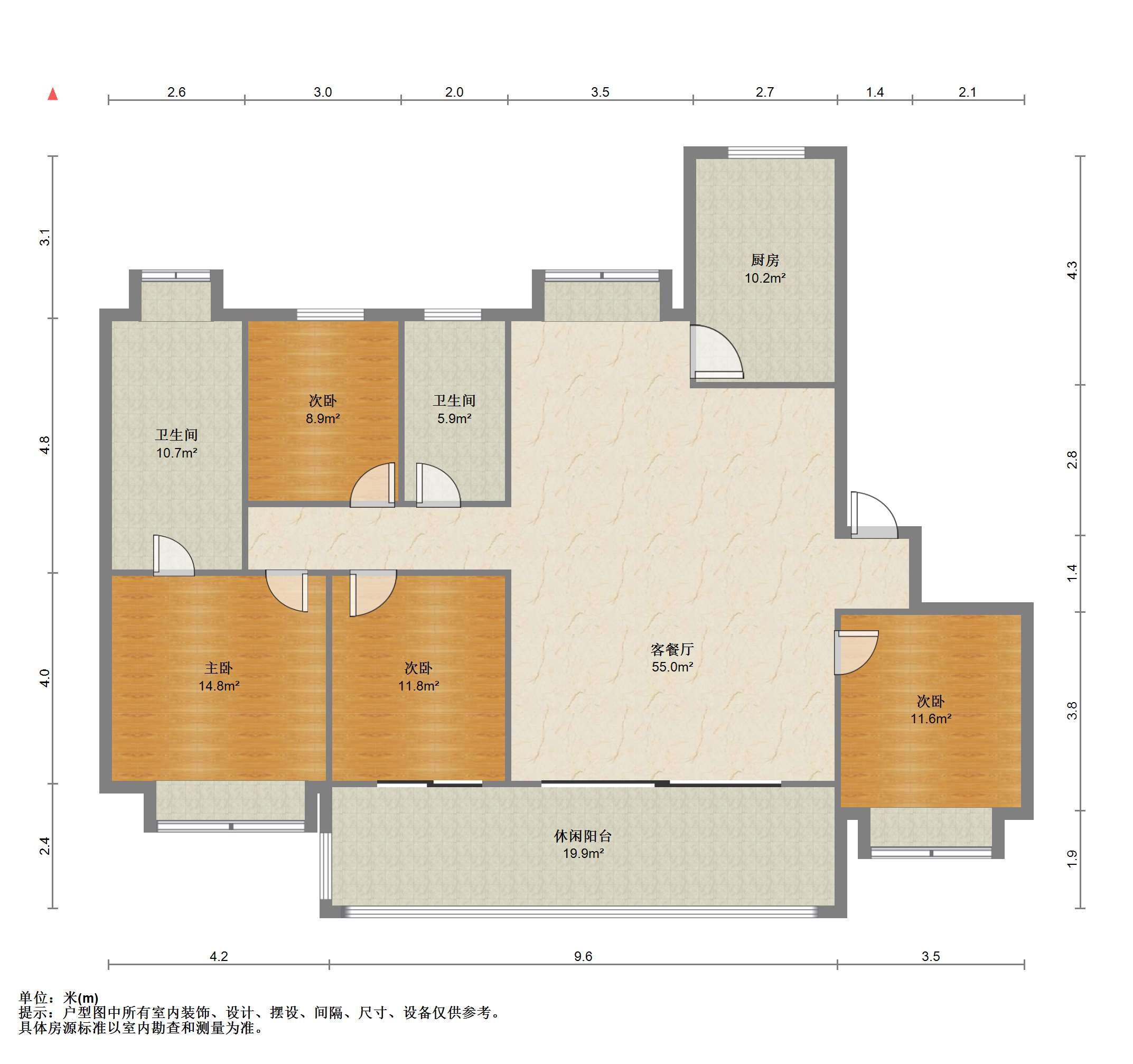 万濠禧园 4室2厅2卫 153m&sup2;