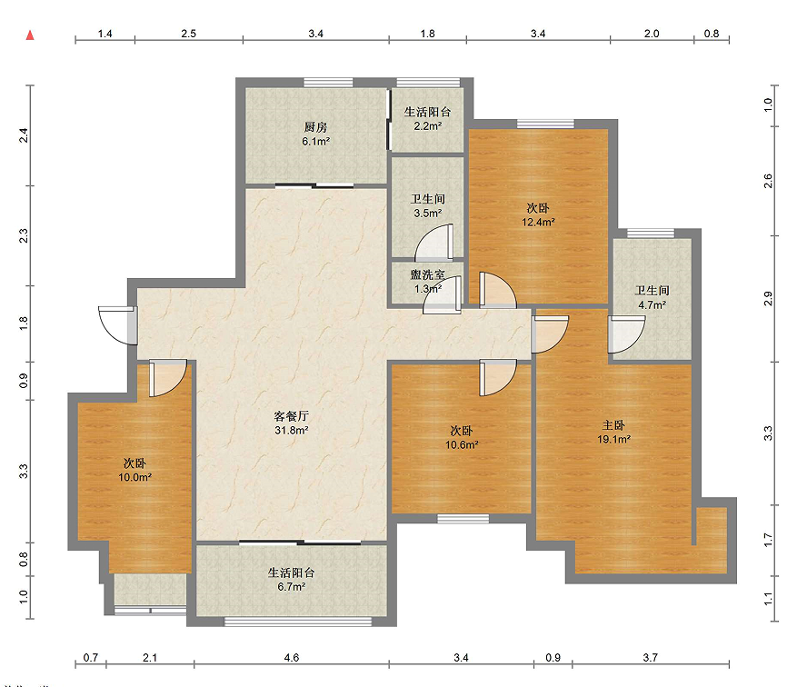 碧桂园天玺湾南区 4室2厅2卫 140m&sup2;