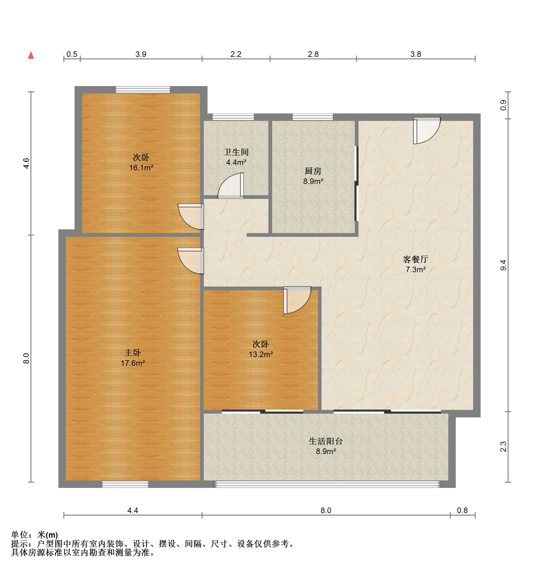 春溪集 3室2厅1卫 89.00m&sup2;