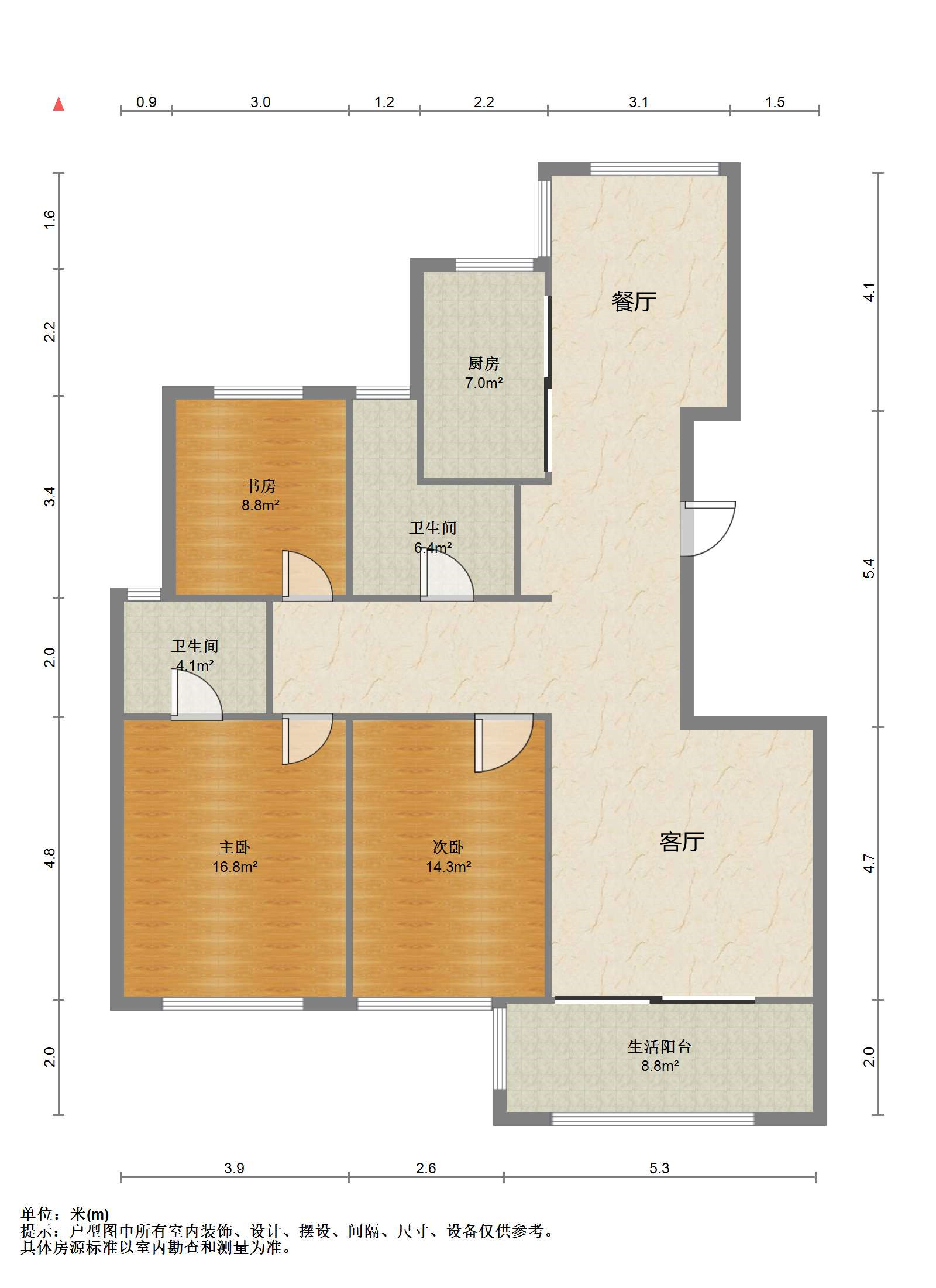 丁香花园 3室2厅2卫 140.96m&sup2;