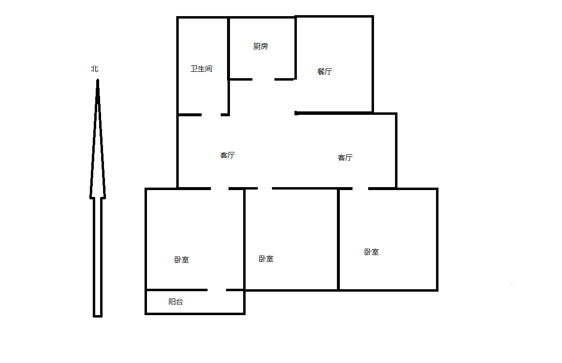 德民花苑东区 3室1厅1卫 126m&sup2;