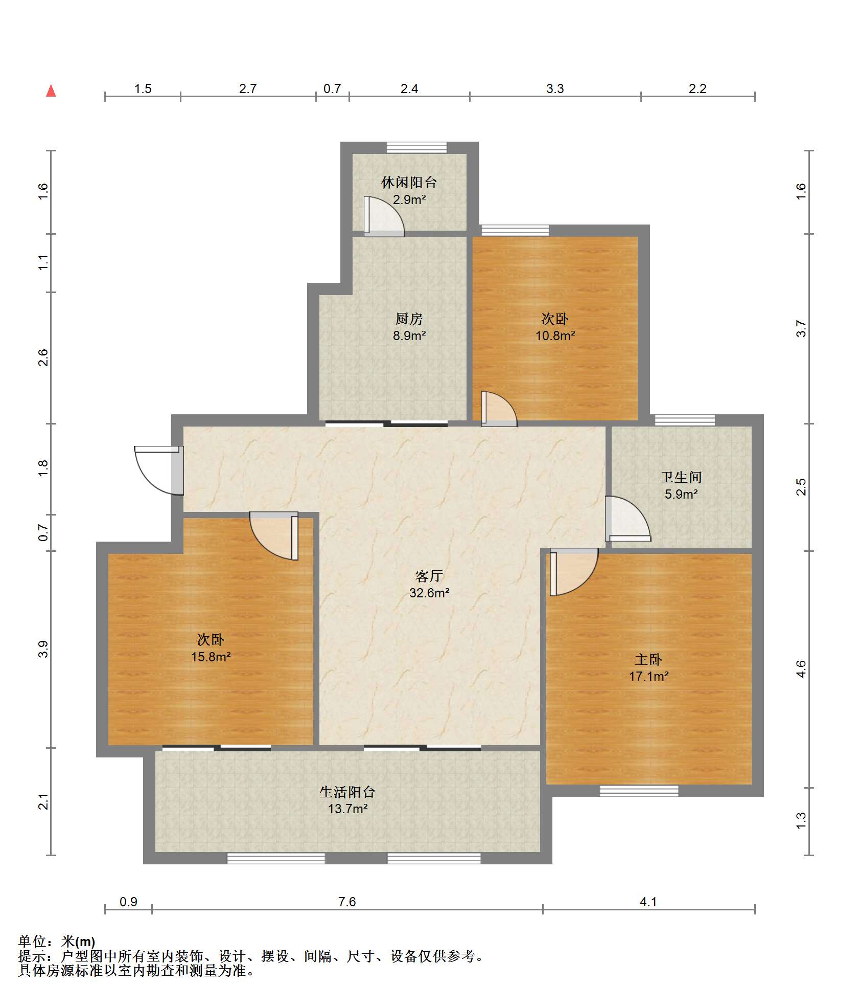 沙家圩花苑 3室1厅1卫 110m&sup2;