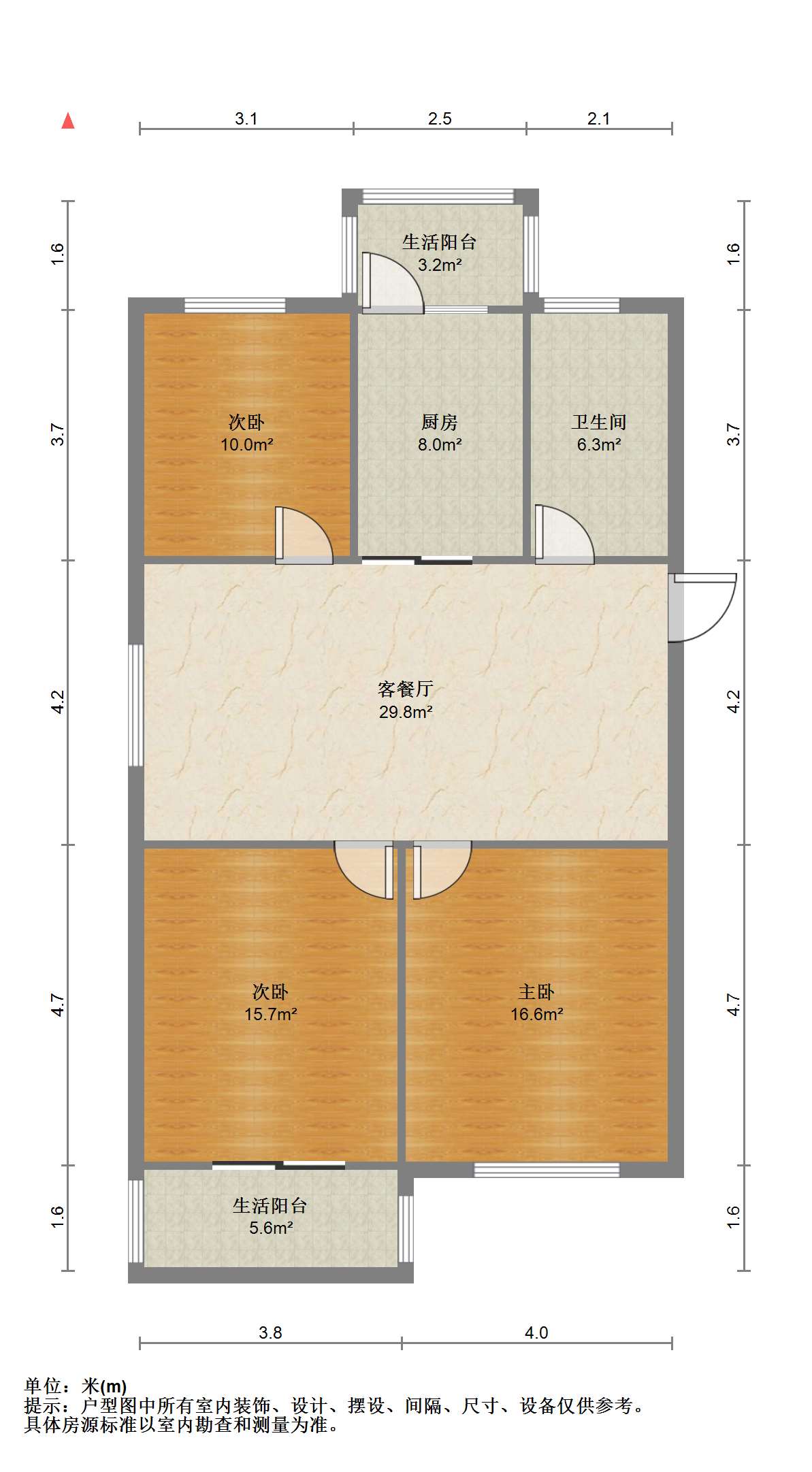 景和花苑 3室1厅1卫 113m&sup2;