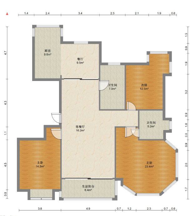 晏园南岸 3室2厅2卫 167m&sup2;
