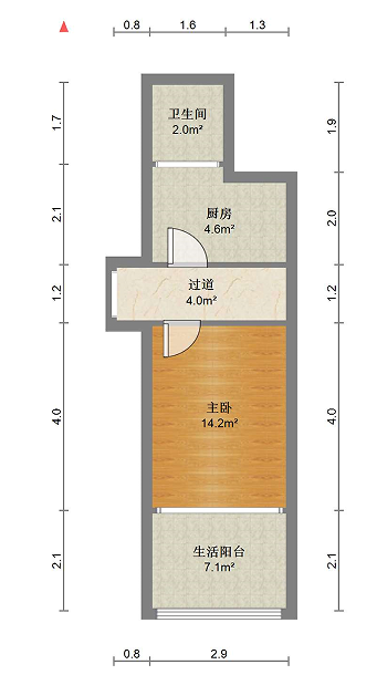 金和小区 1室1厅1卫 33m²
