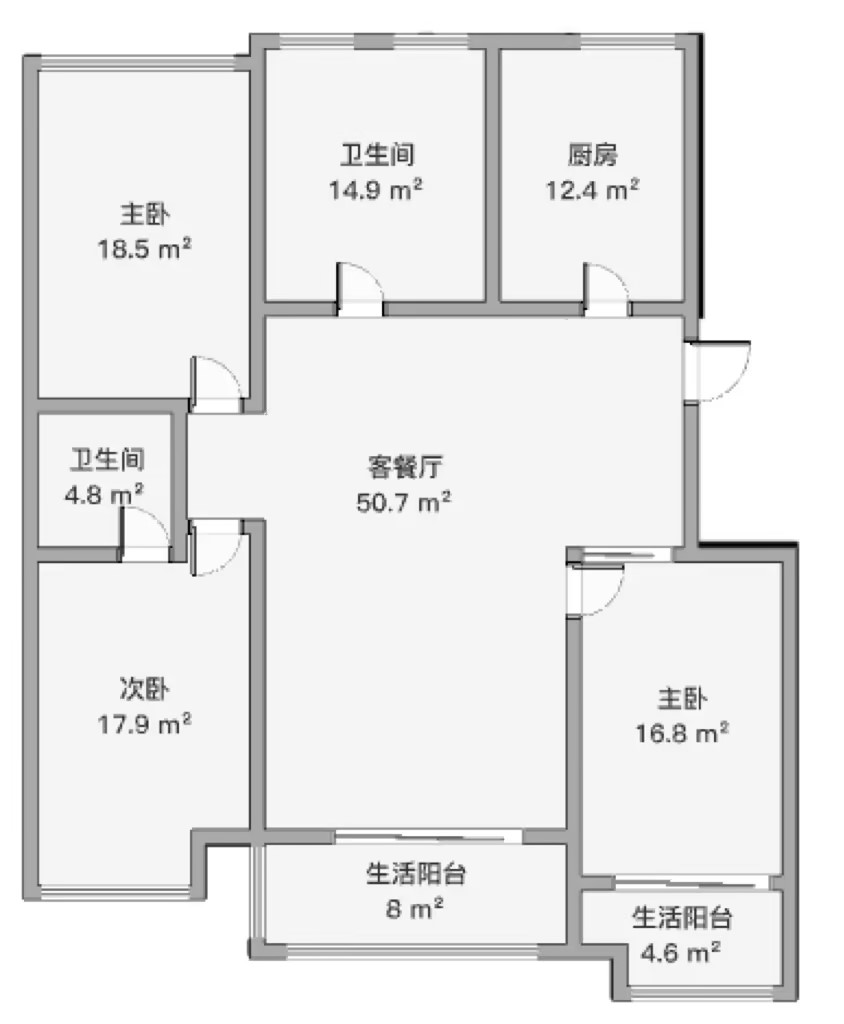 和睦小区 3室2厅2卫 135m&sup2;