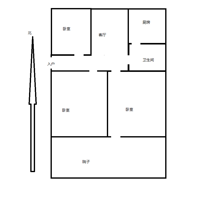 北园新村 3室1厅1卫 74.00m&sup2;