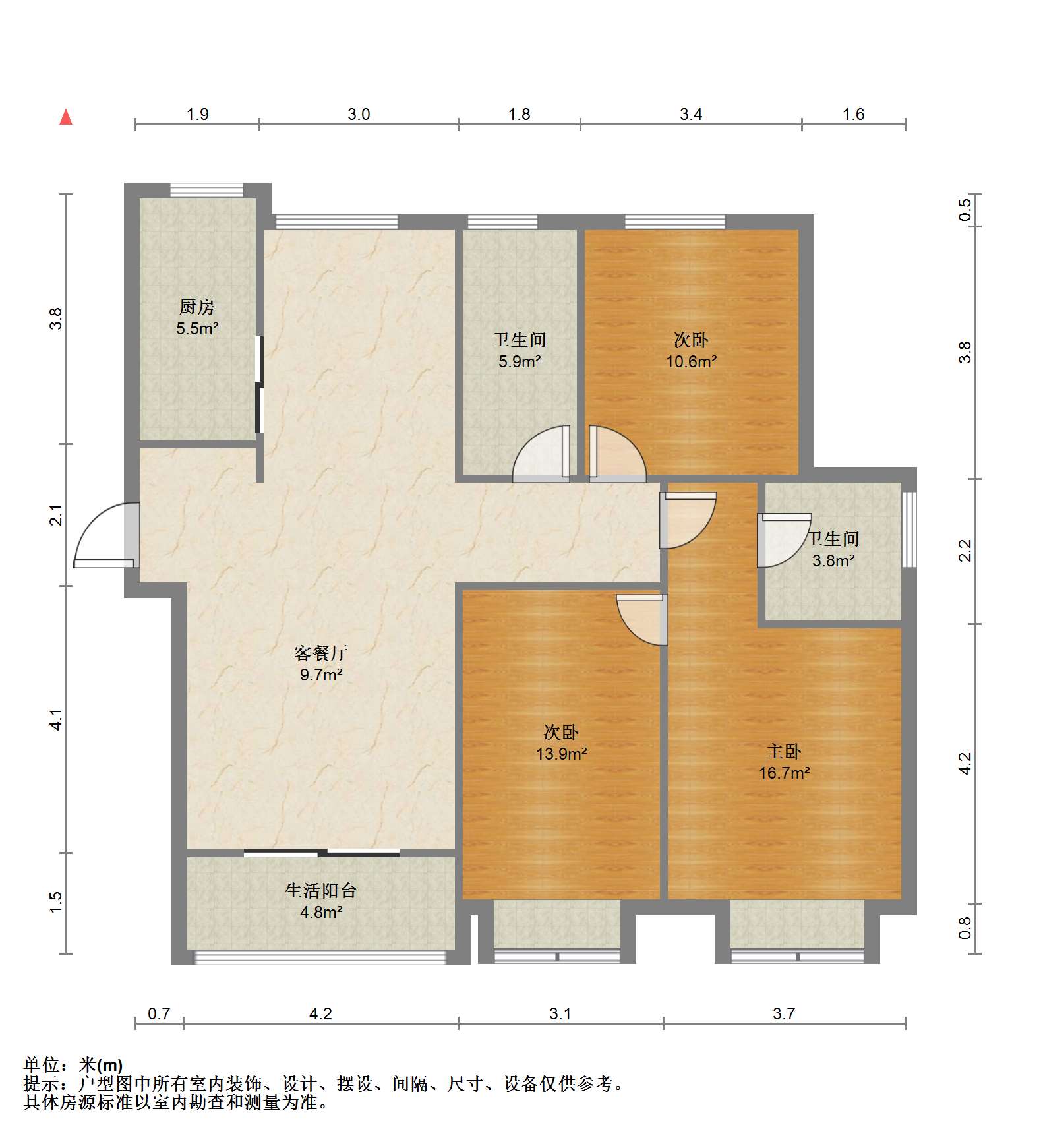 尚海湾 3室2厅2卫 133.25m&sup2;