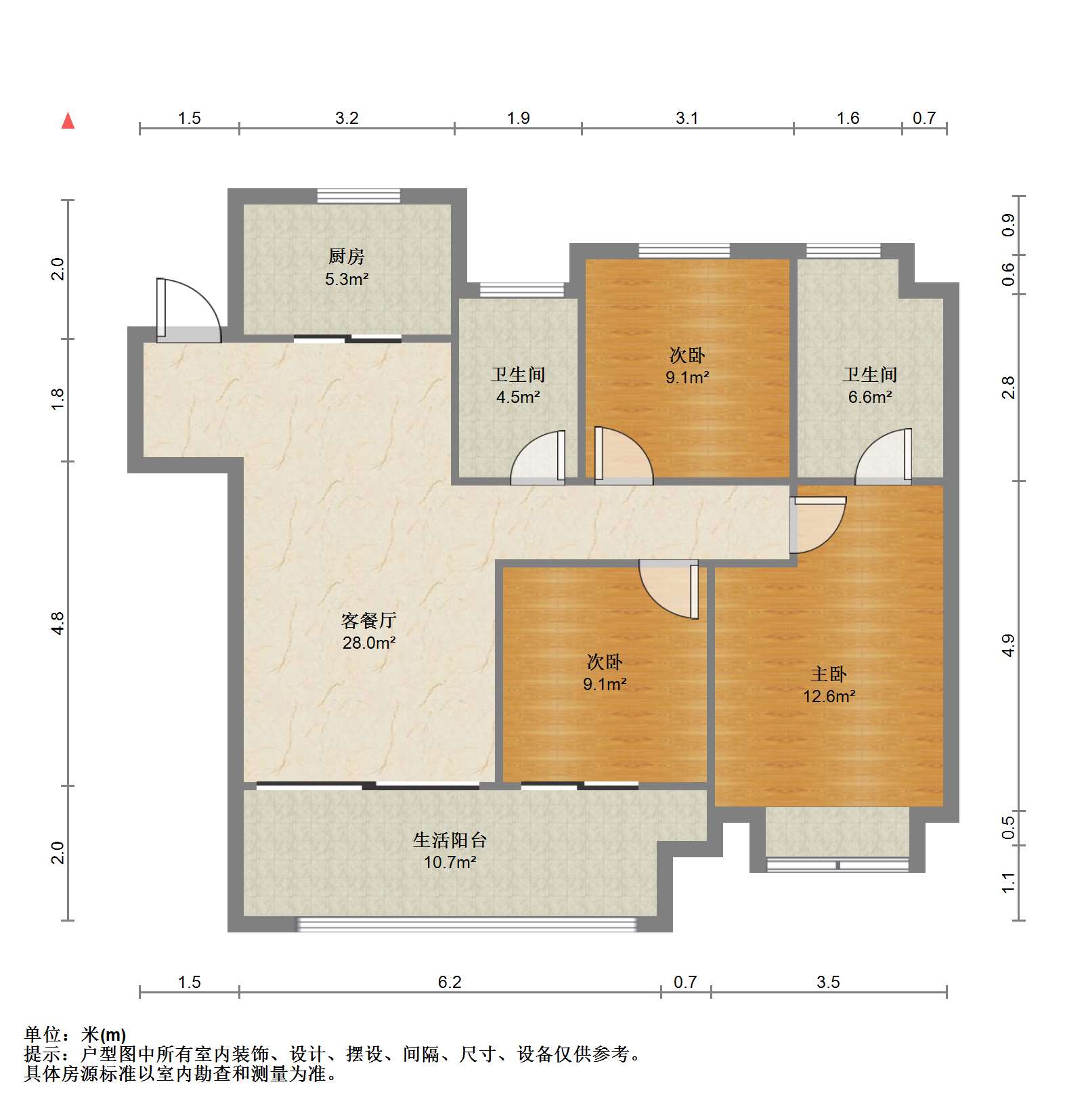 新城香溢紫郡 3室2厅2卫 117m&sup2;