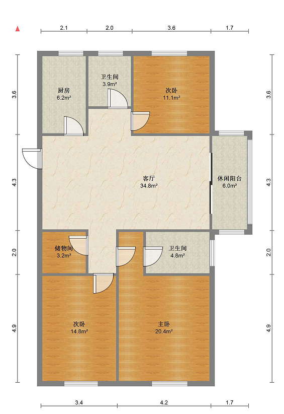碧桂园天玺湾 3室2厅2卫 125m&sup2;