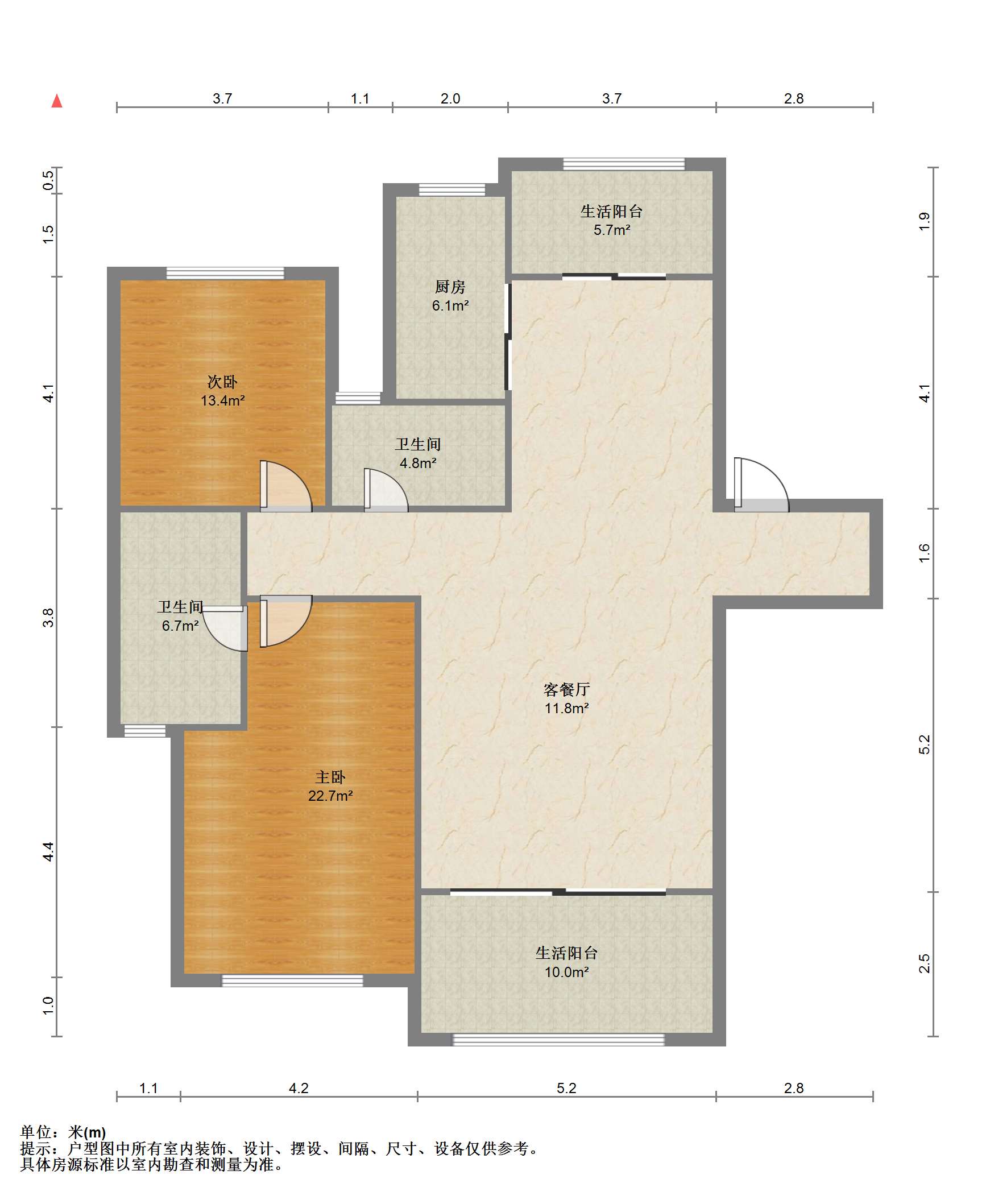 万濠华府 2室2厅2卫 147m&sup2;