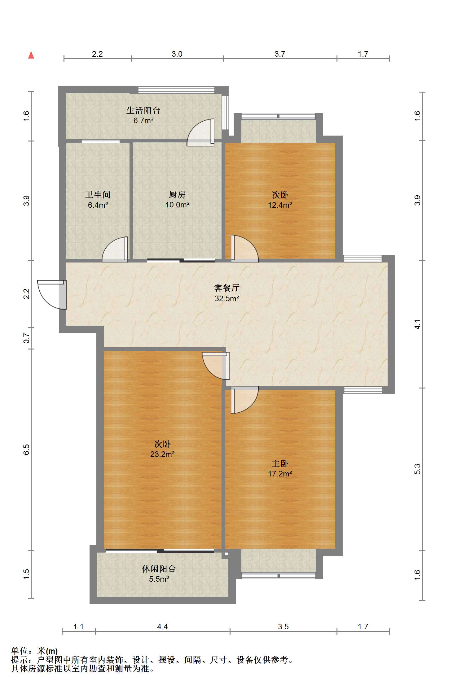 颐景苑 3室2厅1卫 126m&sup2;