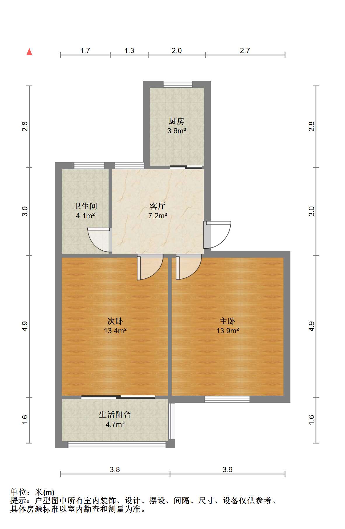 越江新村 2室1厅1卫 60m&sup2;