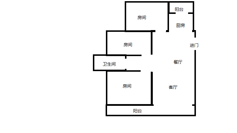 万濠星城 3室2厅1卫 115.00m&sup2;