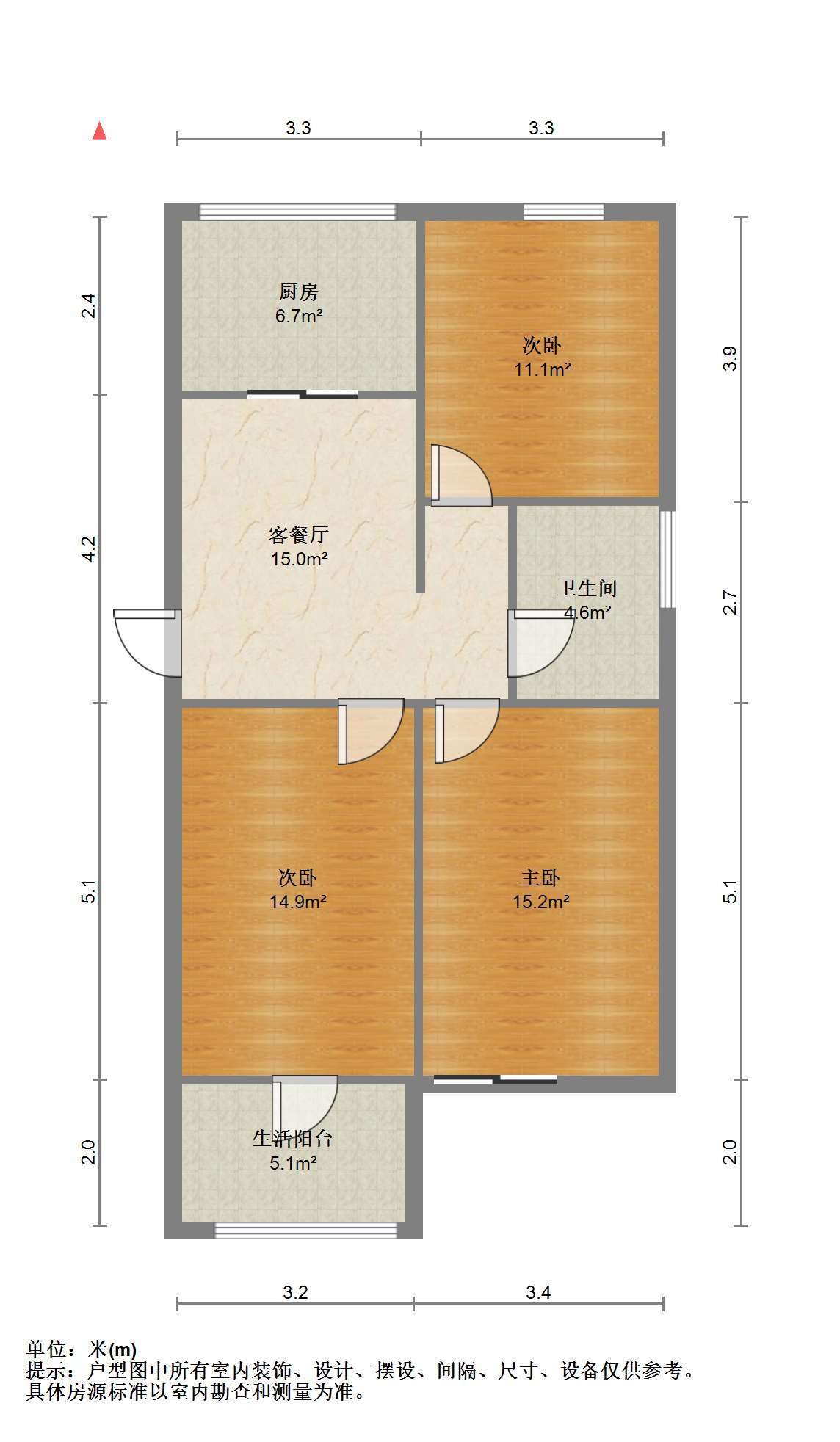 翠园新村 3室1厅1卫 93.00m&sup2;