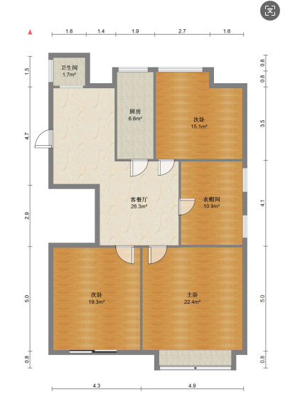 天一裕景苑 3室2厅1卫 126.00m&sup2;