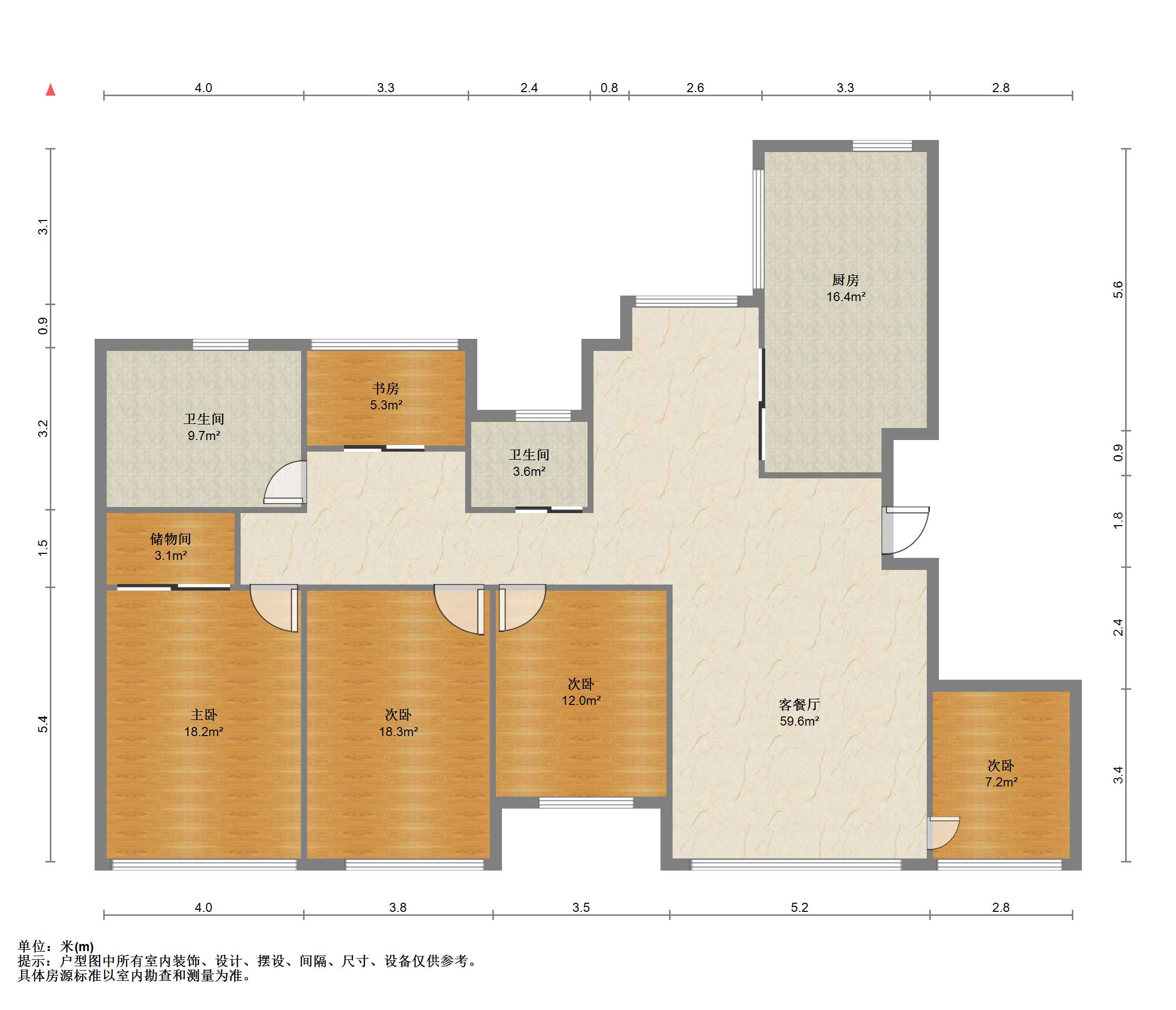 天安花园 4室2厅2卫 173.28m&sup2;
