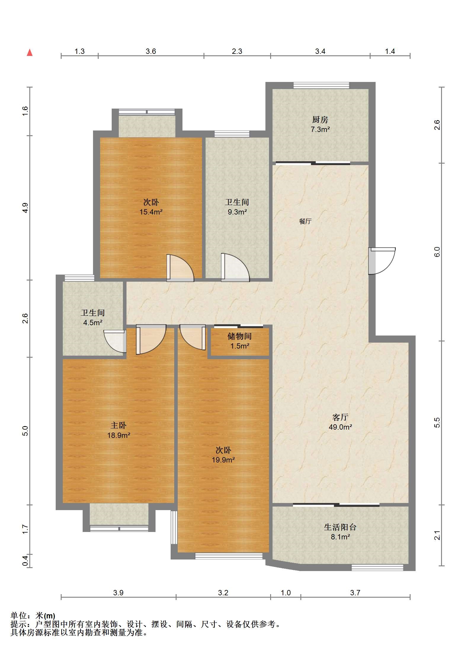 都市华城 3室2厅2卫 145m&sup2;