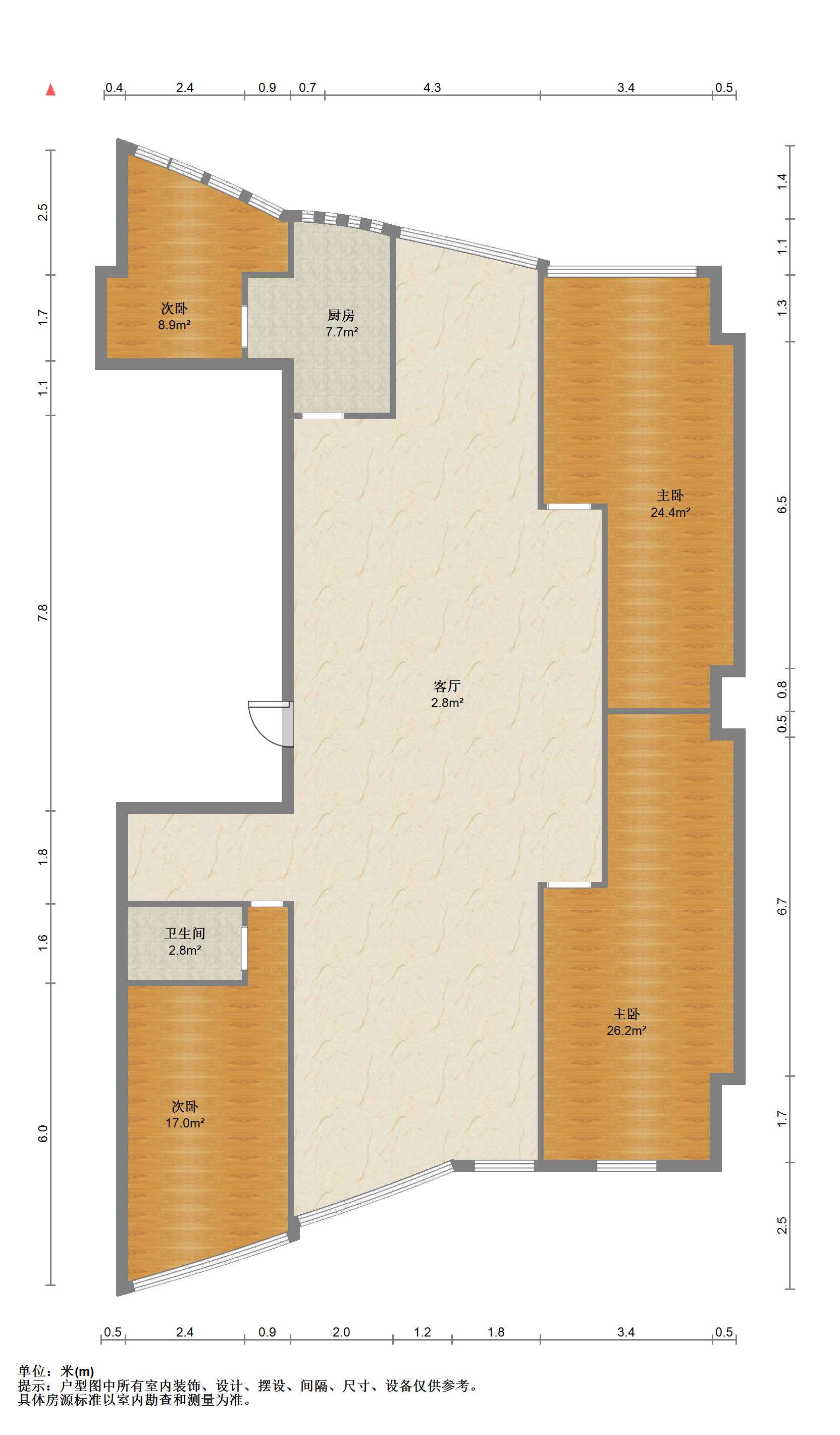 中南世纪城北区 3室2厅1卫 293.00m&sup2;