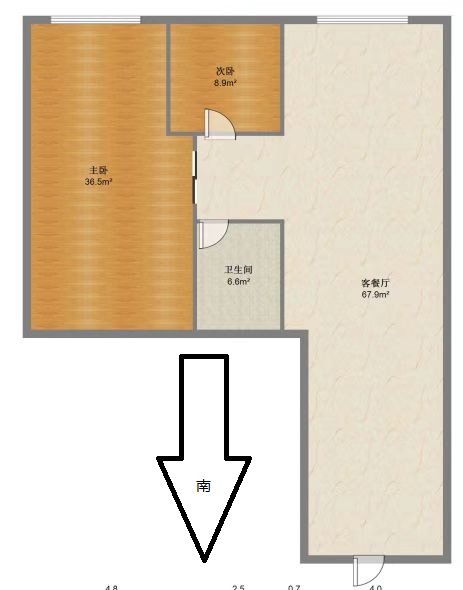 南通万达广场 2室1厅1卫 68m&sup2;