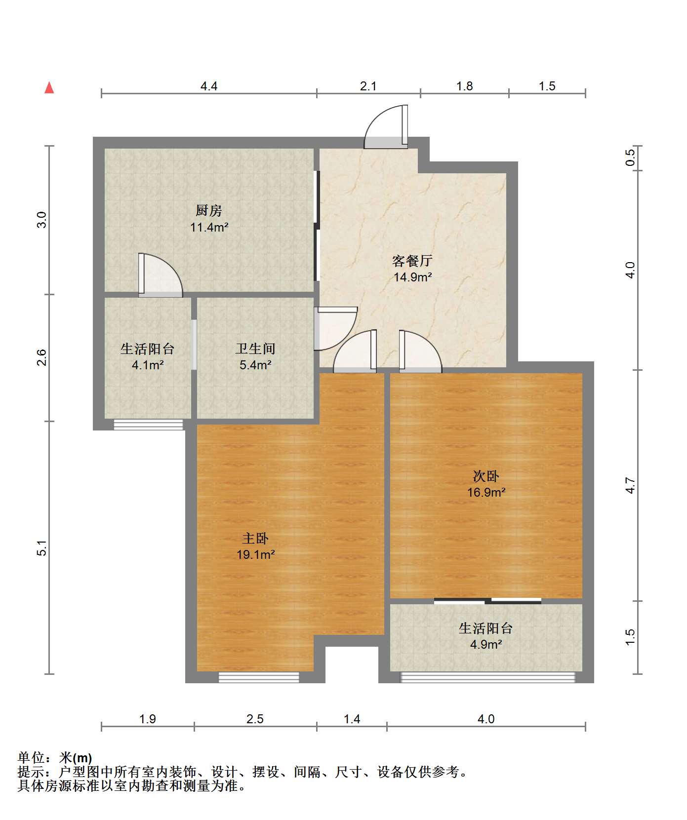 万和华府 3室1厅1卫 95.00m&sup2;