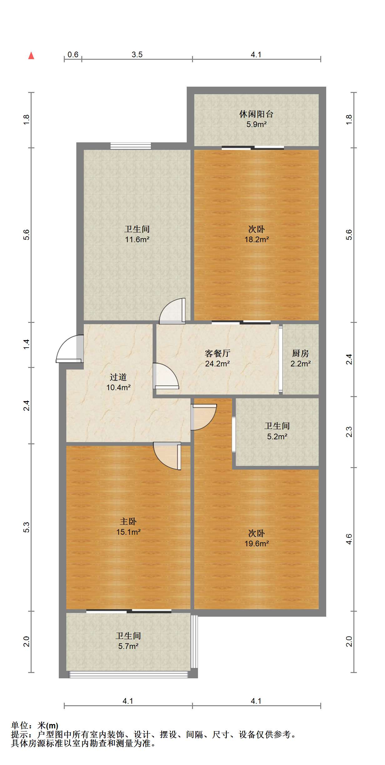 永和佳园 3室1厅3卫 89m&sup2;