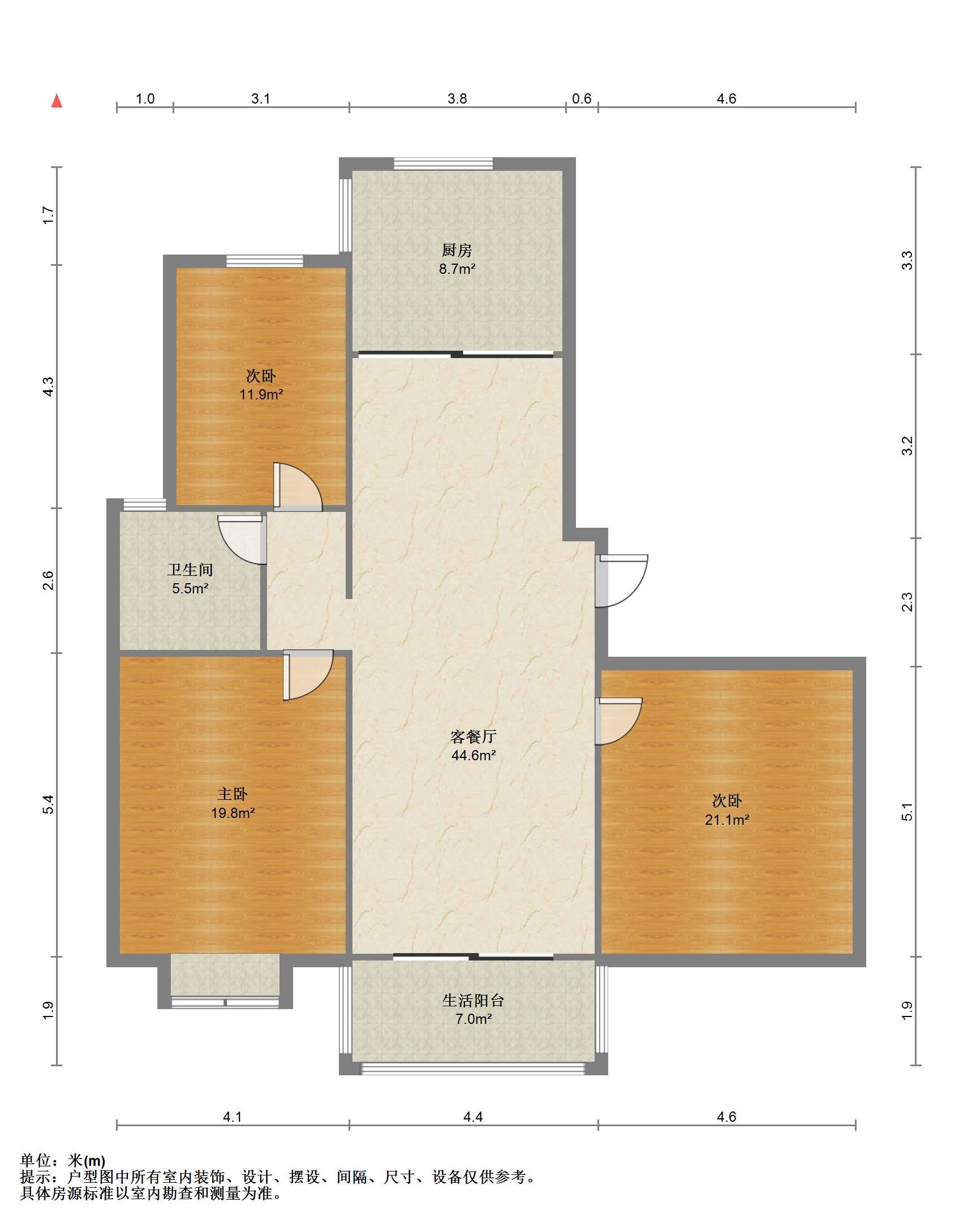 新华&middot;城市家园 3室2厅1卫 134.50m&sup2;