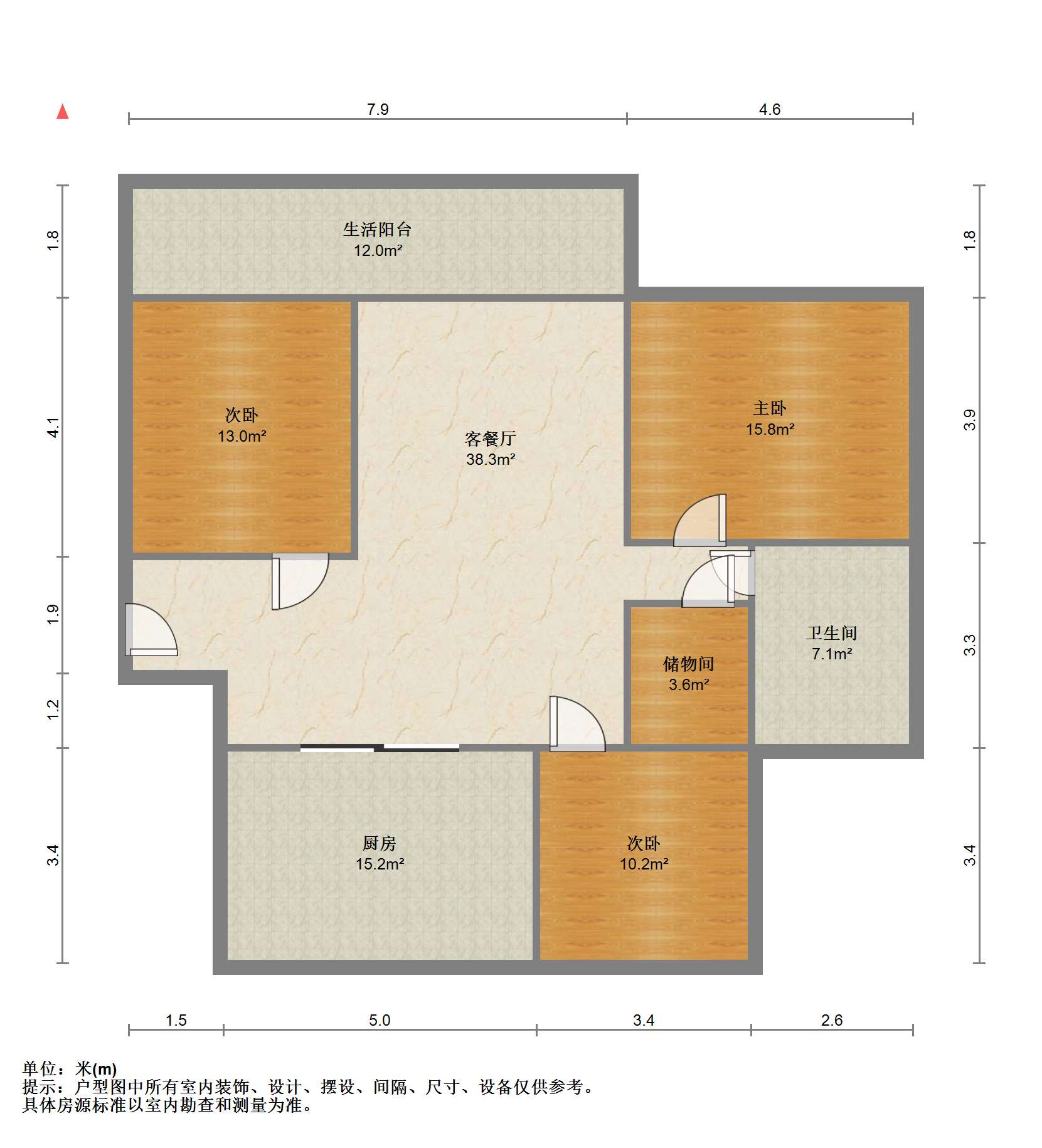 金欣佳园D区 3室1厅1卫 130m&sup2;