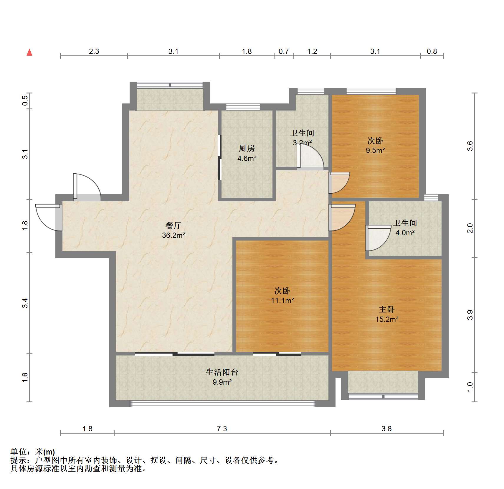 中南熙悦(南通经济技术开发区) 4室2厅2卫 122m&sup2;
