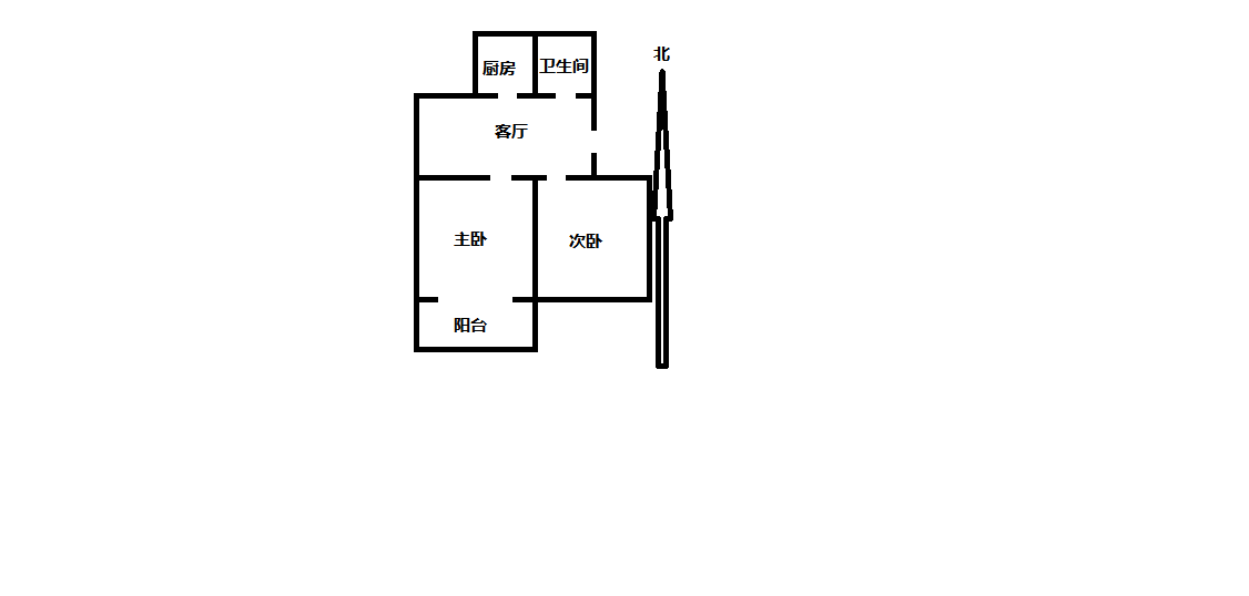 北濠桥新村 2室1厅1卫 62.14m&sup2;